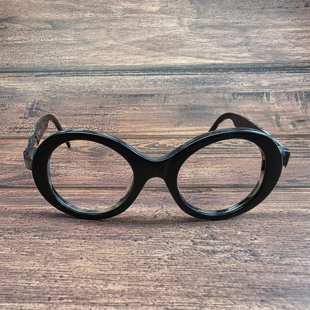 Isson Australia Allie BPM Black Grey Marble Round Eyeglass Frames 48-21-135